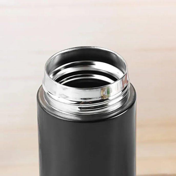 "Personalized Stainless Steel Sports Water Bottle with LED Temperature Display | Double Wall Vacuum Insulated Flask | Keeps Drinks Hot & Cold for 24 Hours β Black"