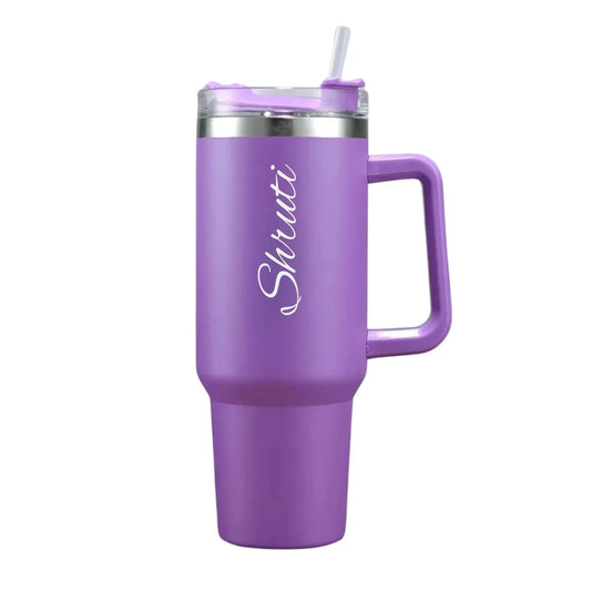 Purple Customised Stainless Steel Tumbler – Name/Logo Engraved Gift for Office Birthday Gift Party