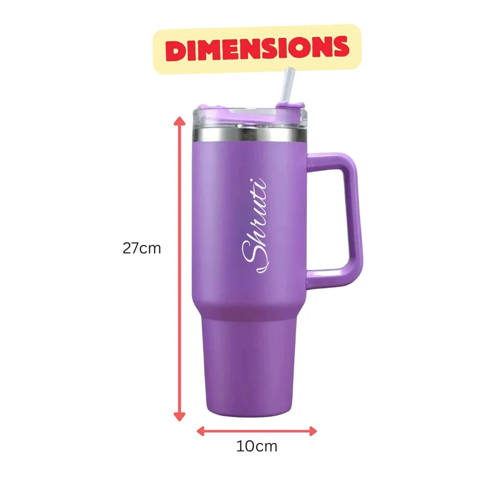 Purple Customised Stainless Steel Tumbler – Name/Logo Engraved Gift for Office Birthday Gift Party
